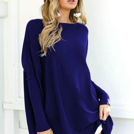Women's Loose Fit Casual Tunic Tops Going Out Boat Neck Long Sleeve T Shirts