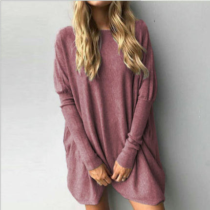 Women's Loose Fit Casual Tunic Tops Going Out Boat Neck Long Sleeve T Shirts