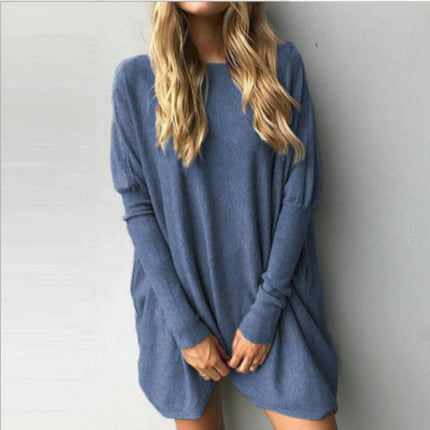 Women's Loose Fit Casual Tunic Tops Going Out Boat Neck Long Sleeve T Shirts