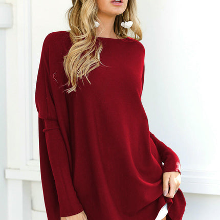 Women's Loose Fit Casual Tunic Tops Going Out Boat Neck Long Sleeve T Shirts