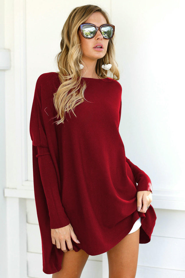 Women's Loose Fit Casual Tunic Tops Going Out Boat Neck Long Sleeve T Shirts