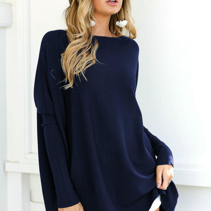 Women's Loose Fit Casual Tunic Tops Going Out Boat Neck Long Sleeve T Shirts