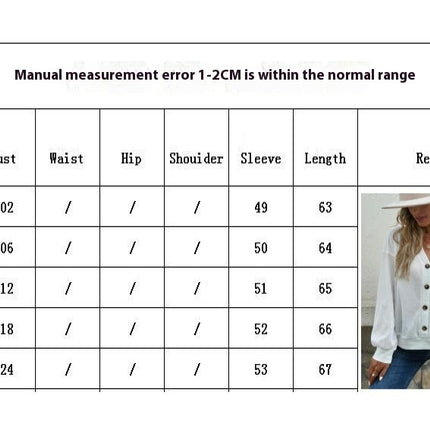 Womens Button V Neck Waffle Knit Shirts Long Sleeve Loose Tee Tops
