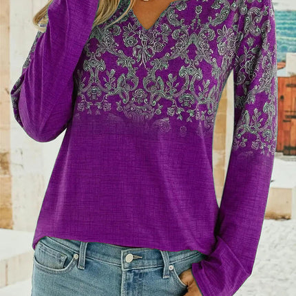 Womens Long Sleeve Tops Casual V Neck Tee Shirts Fall Fashion Tunic Blouses