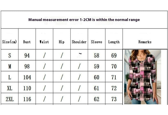 Long Sleeve Blouses for Women V Neck Tunic Top Casual Loose Print T-Shirts