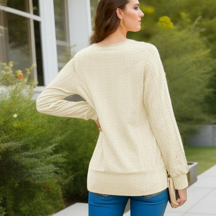 Women's Fake Two Pieces Square Neck Blouses Long Sleeve Loose Casual Tops