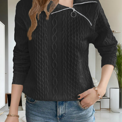 Womens Zipper Sweatshirt Turtleneck Long Sleeve Pullover Casual Loose Sweatshirts Top T Shirts