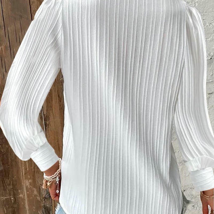 Women's Puff Long Sleeve Lace V-Neck Blouse Casual Loose T-Shirt Top