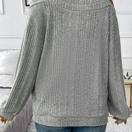 Women's Crew Neck Long Sleeve Sweater Cold Shoulder Casual Lightweight Knit Tops