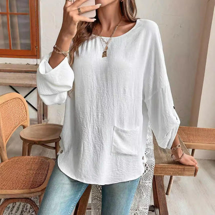 Tunic Tops for Women Long Sleeve Shirts  Casual Crew Neck Flowy Blouse