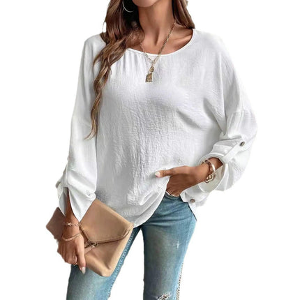 Tunic Tops for Women Long Sleeve Shirts  Casual Crew Neck Flowy Blouse