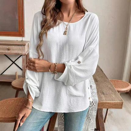Tunic Tops for Women Long Sleeve Shirts  Casual Crew Neck Flowy Blouse