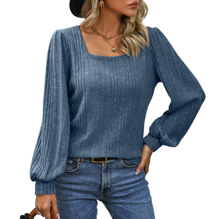 Women's Sweaters Fall Lightweight Long Sleeve Square Neck Tunic Tops
