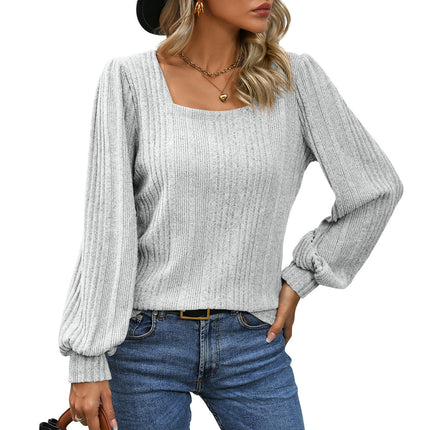 Women's Sweaters Fall Lightweight Long Sleeve Square Neck Tunic Tops