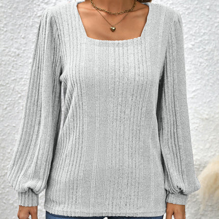 Women's Sweaters Fall Lightweight Long Sleeve Square Neck Tunic Tops