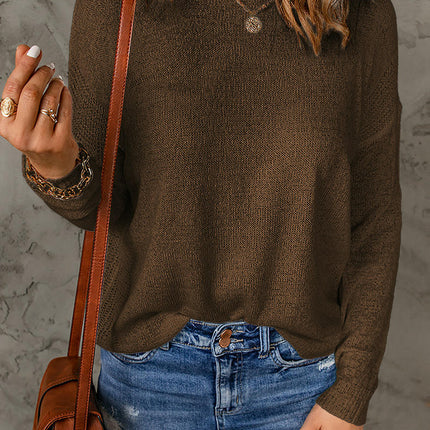 Womens Lightweight Sweaters Casual Long Sleeve Crew Neck Knit Tops