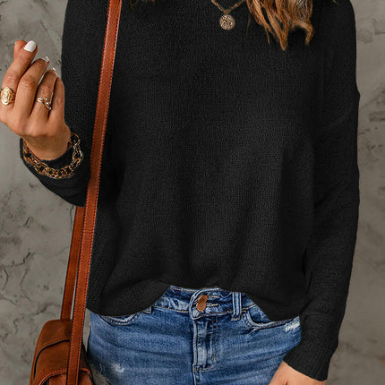 Womens Lightweight Sweaters Casual Long Sleeve Crew Neck Knit Tops