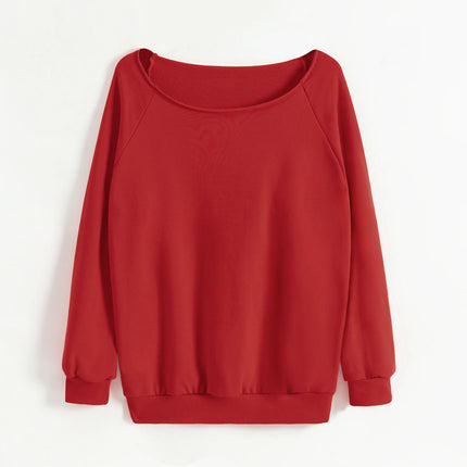 Women Long Sleeve Sweatshirts Off the Shoulder Oversized Pullover Casual Tops