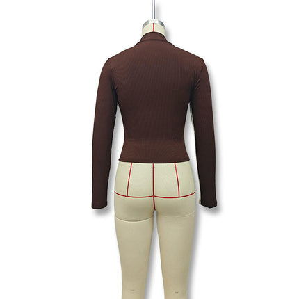Long Sleeve Shirts for Women Cut Out Mock Neck Color Block Tops T-Shirt