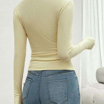 Women's Long Sleeve Crew Neck Shirts Fall Basic Casual Slim Fit T Shirts Tops