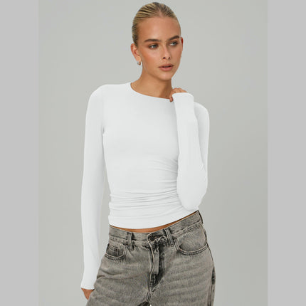 Long Sleeve T Shirts for Women Crew Neck Casual Tops Slim Fit Basic Tee
