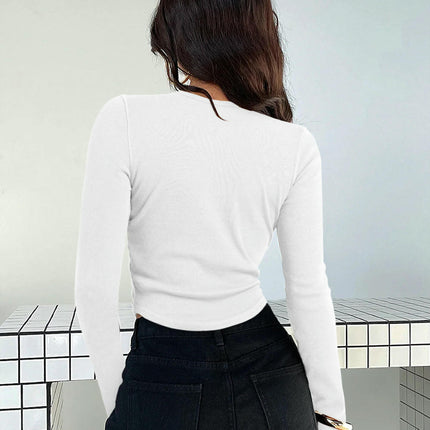 Women's Long Sleeve Tops Crew Neck Button Down Henley Shirts Blouses