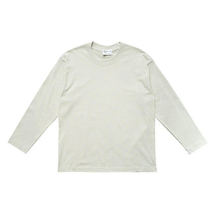 Unisex Adult Cotton Long Sleeve Crew Neck T-Shirt Loose Casual Top
