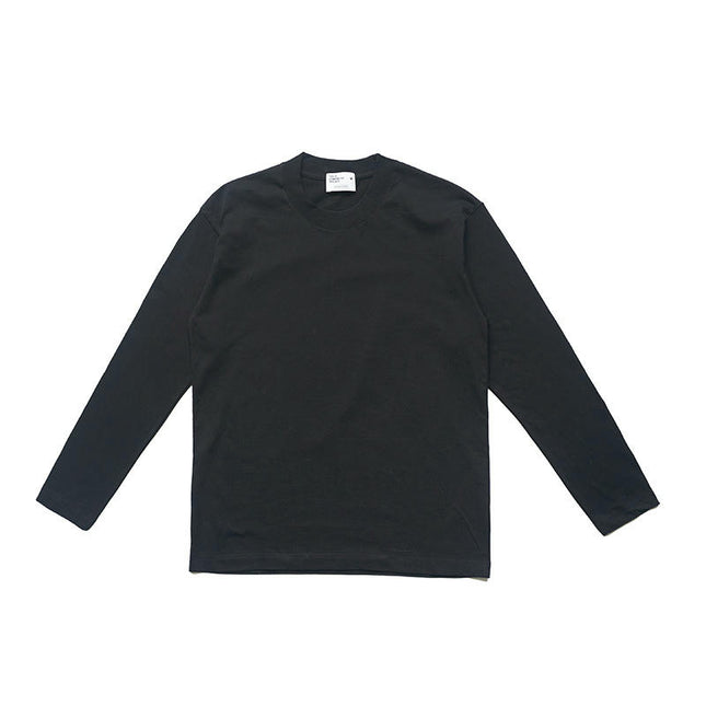 Unisex Adult Cotton Long Sleeve Crew Neck T-Shirt Loose Casual Top