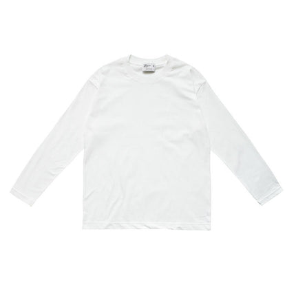 Unisex Adult Cotton Long Sleeve Crew Neck T-Shirt Loose Casual Top