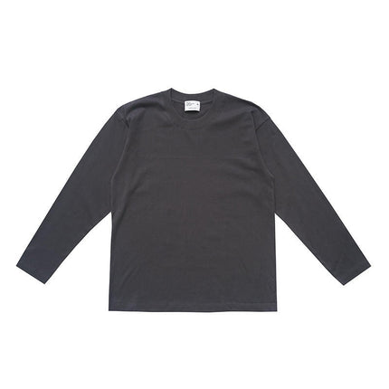 Unisex Adult Cotton Long Sleeve Crew Neck T-Shirt Loose Casual Top
