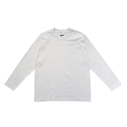 Unisex Adult Cotton Long Sleeve Crew Neck T-Shirt Loose Casual Top