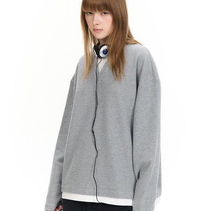 Women's Casual Long Sleeve Waffle T Shirt Crewneck Color Block Loose Tops