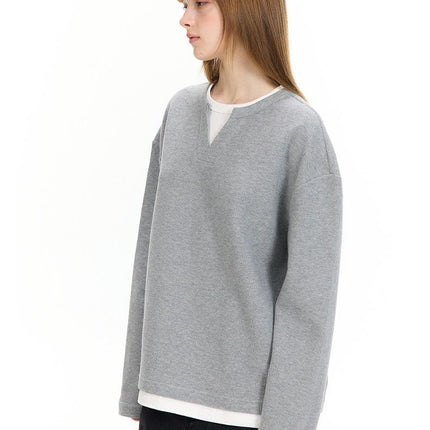 Women's Casual Long Sleeve Waffle T Shirt Crewneck Color Block Loose Tops