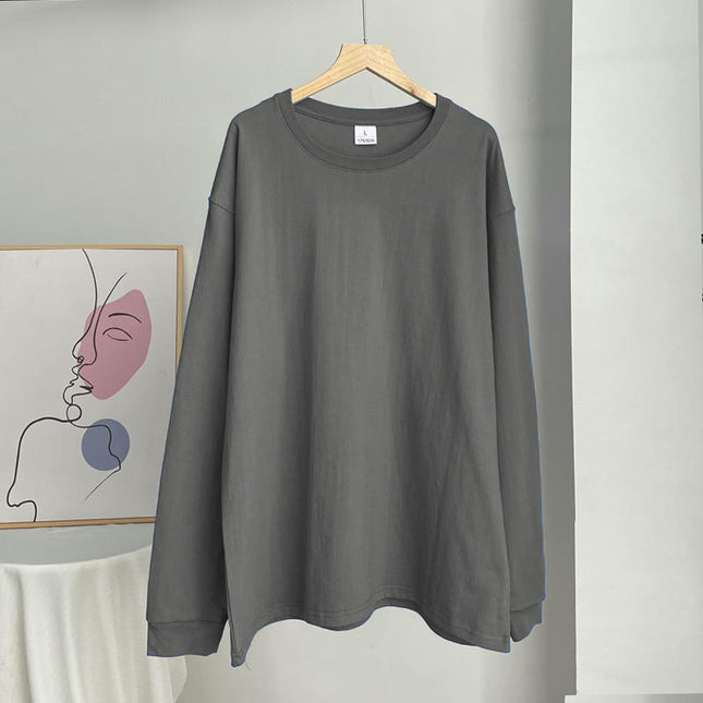 Womens Long Sleeve Shirts Crewneck Oversized Tops T-Shirts Blouse