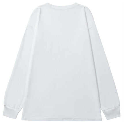 Womens Long Sleeve Shirts Crewneck Oversized Tops T-Shirts Blouse