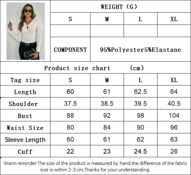 Cut Out Tee Shirt for Women Long Sleeve T-Shirts V Neck Slim Fitted Top