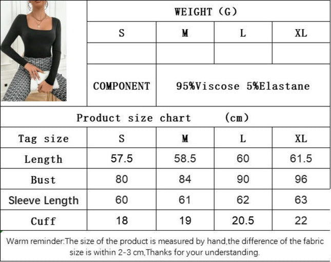 Women Long Sleeve Square Neck Knit Slim Fit Shirts Backless Going Out Tops