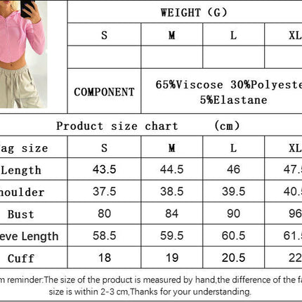 Women's Ribbed Knit Zip Up Drawstring Hoodie Long Sleeve Slim Fit Crop Tops