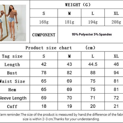 Women's Ruffle Off Shoulder Top Long Sleeve Casual Slim Fit Shirts