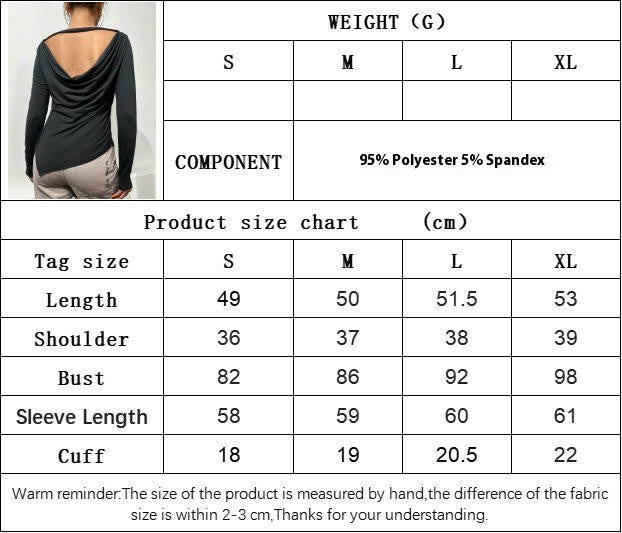 Womens Boat Neck Long Sleeve Tops Fitted Backless Ruched Slit Asymmetrical Hem T-Shirts