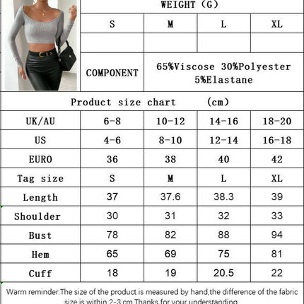 Women Long Sleeve Scoop Neck T Shirts Fitted Basic Going Out Crop Tops