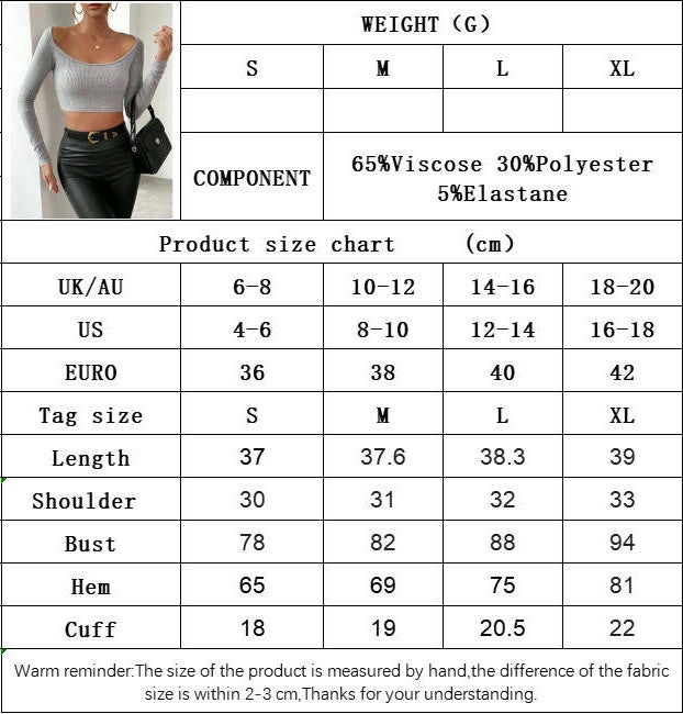 Women Long Sleeve Scoop Neck T Shirts Fitted Basic Going Out Crop Tops