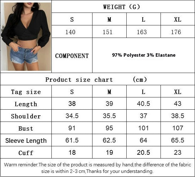 Womens Backless Long Sleeve Crop Top V Neck Sexy Tie Back Shirt
