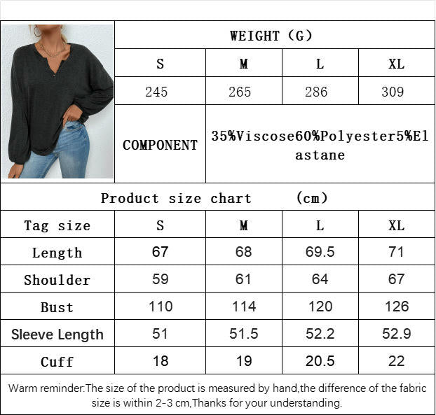 Women's Long Sleeve Henley Tshirt Casual Button Round Neck Loose Tunic Tops