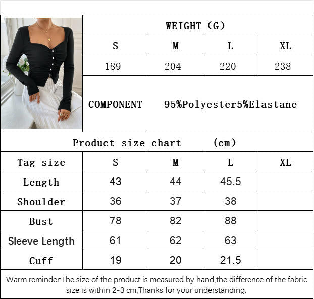 Women's Sexy Sweetheart Neck T Shirt Long Sleeve Slim Fitted Ruched Button Going Out Crop Top