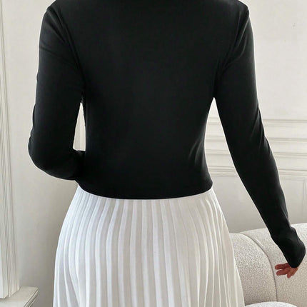 Women's Sexy Sweetheart Neck T Shirt Long Sleeve Slim Fitted Ruched Button Going Out Crop Top
