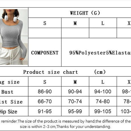 Women's Long Sleeve Scoop Neck Crop Tops Ruched Slim Fitted Casual T Shirts