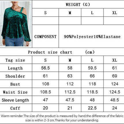Womens Velvet Long Sleeve Tops Cold Shoulder Sexy Casual T-Shirts
