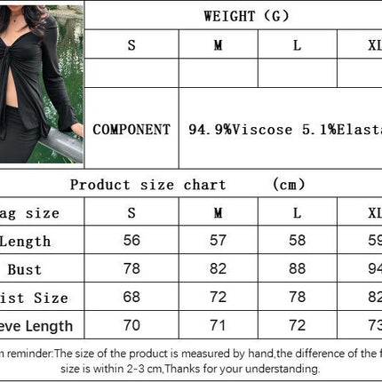 Women Sexy Sweetheart Neck Tops Tie Open Front Split Long Sleeve T Shirts