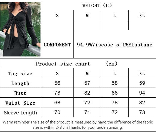 Women Sexy Sweetheart Neck Tops Tie Open Front Split Long Sleeve T Shirts